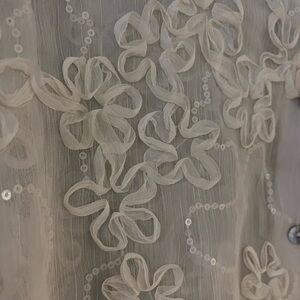 Zara Ivory Floral Embroidered Top